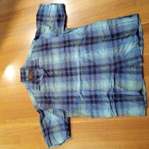 Men's Casual Short Sleeve Button Down Beachy 100% Cotton Shirt, Medium